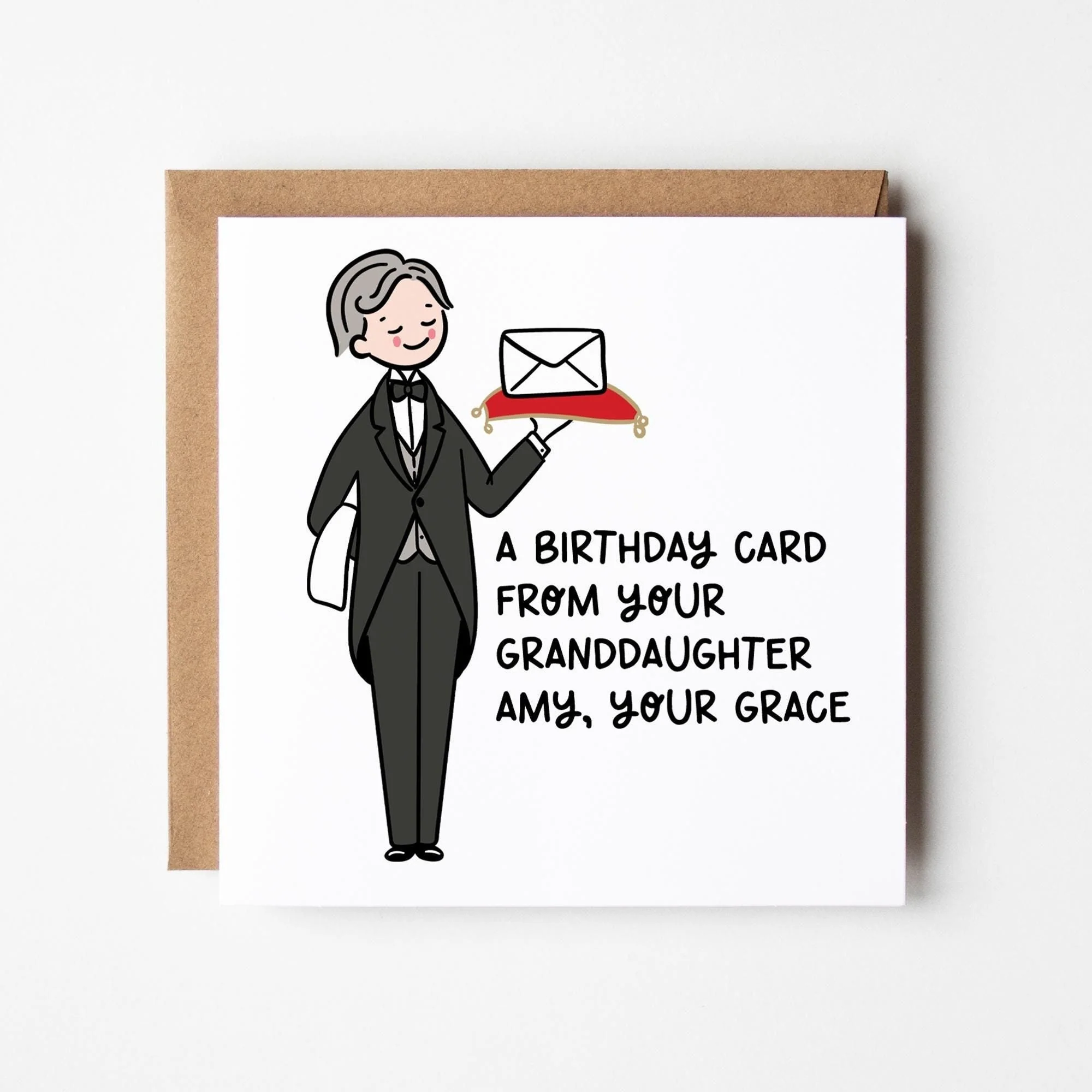 Funny Grandfather Birthday Card: From Grandson/Granddaughter