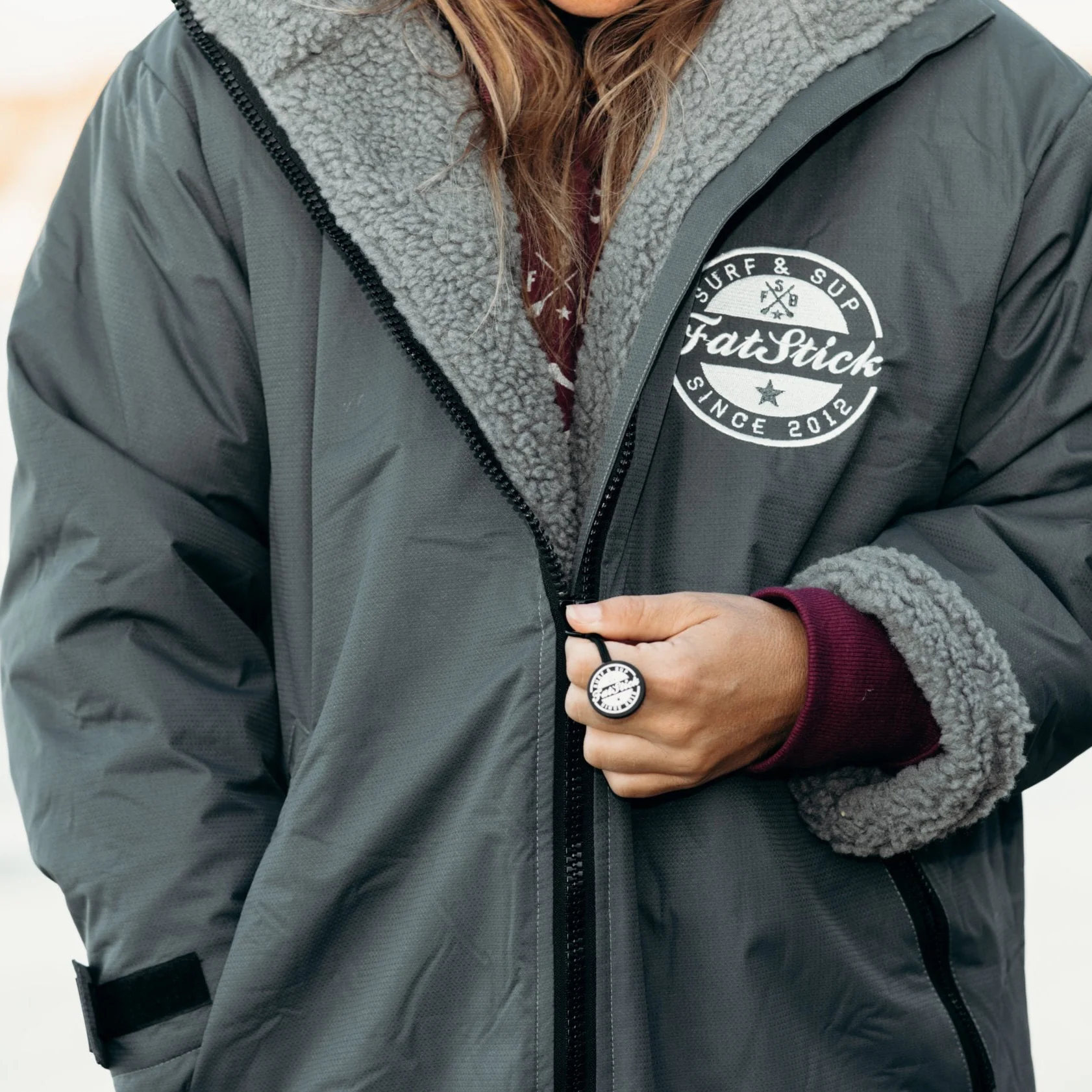 FREE BEANIE | Recycled Fleece Changing Robe “FatWrap�?| Waterproof |Beach | Swimming | Surfing | Coat