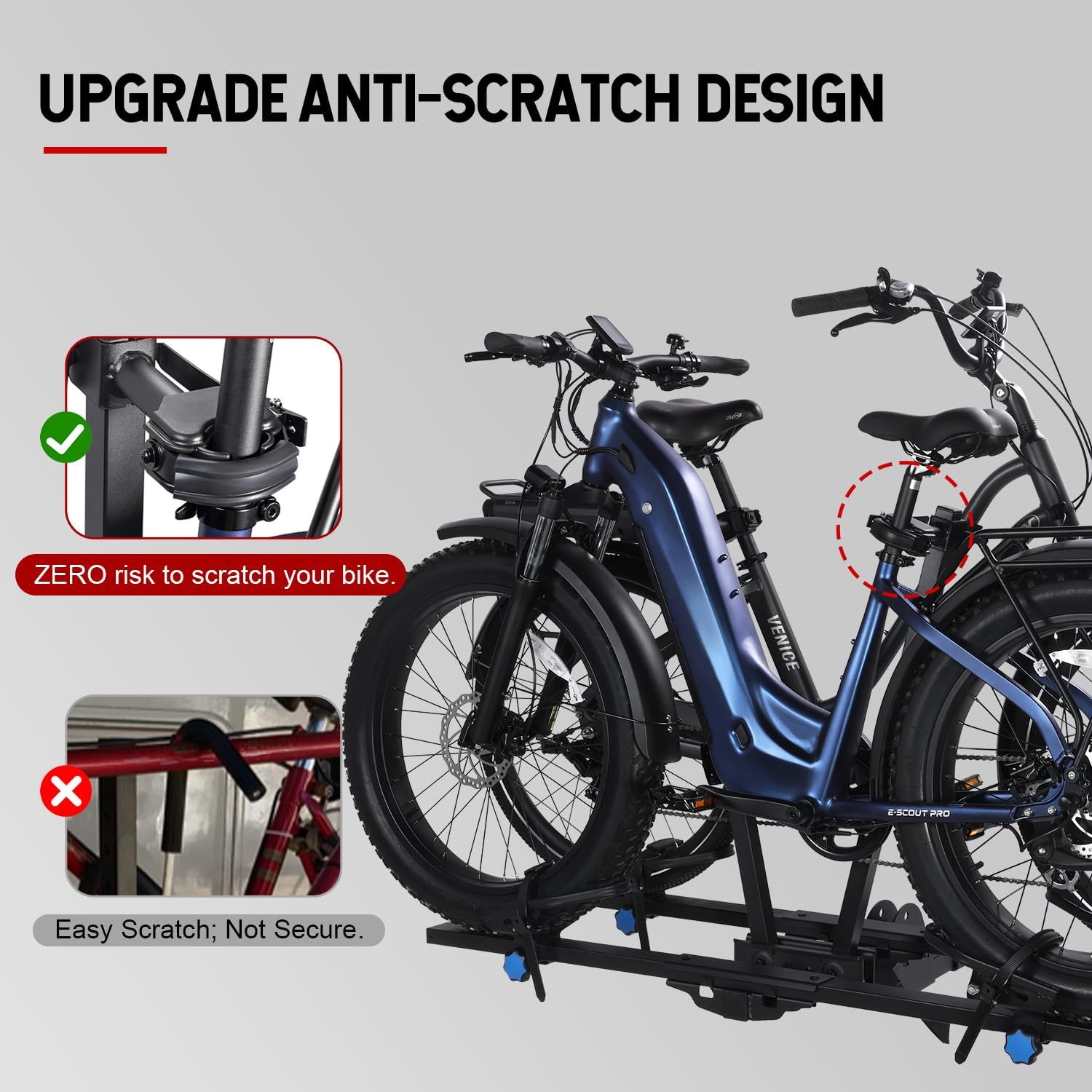 Cyberrack E2 Hitch Ebike Rack with Ramp, 200 Lbs Capacity