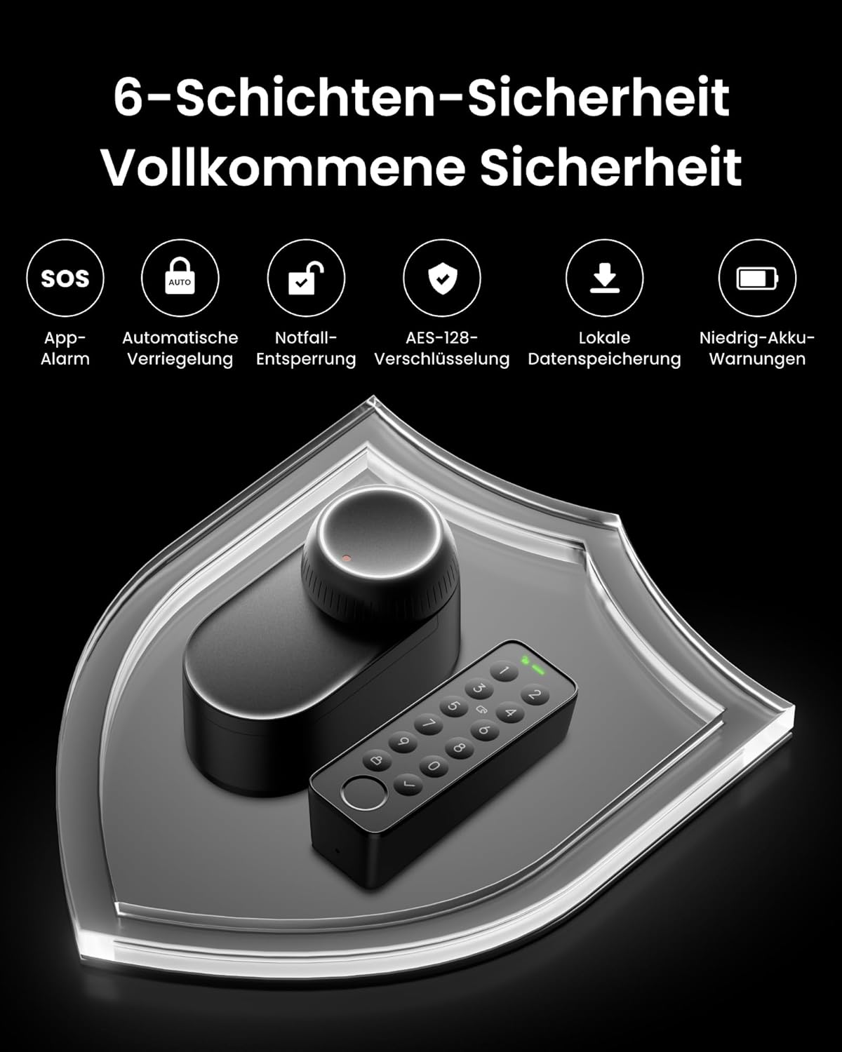 SwitchBot WLAN Smart Lock Ultra mit Touchscreen-Tastatur, Türriegelschlösser, Smartes Türschloss, Elektronisches Türschloss, Türöffner per App, Fingerprint, Code, Alexa, Google, unterstützt Matter