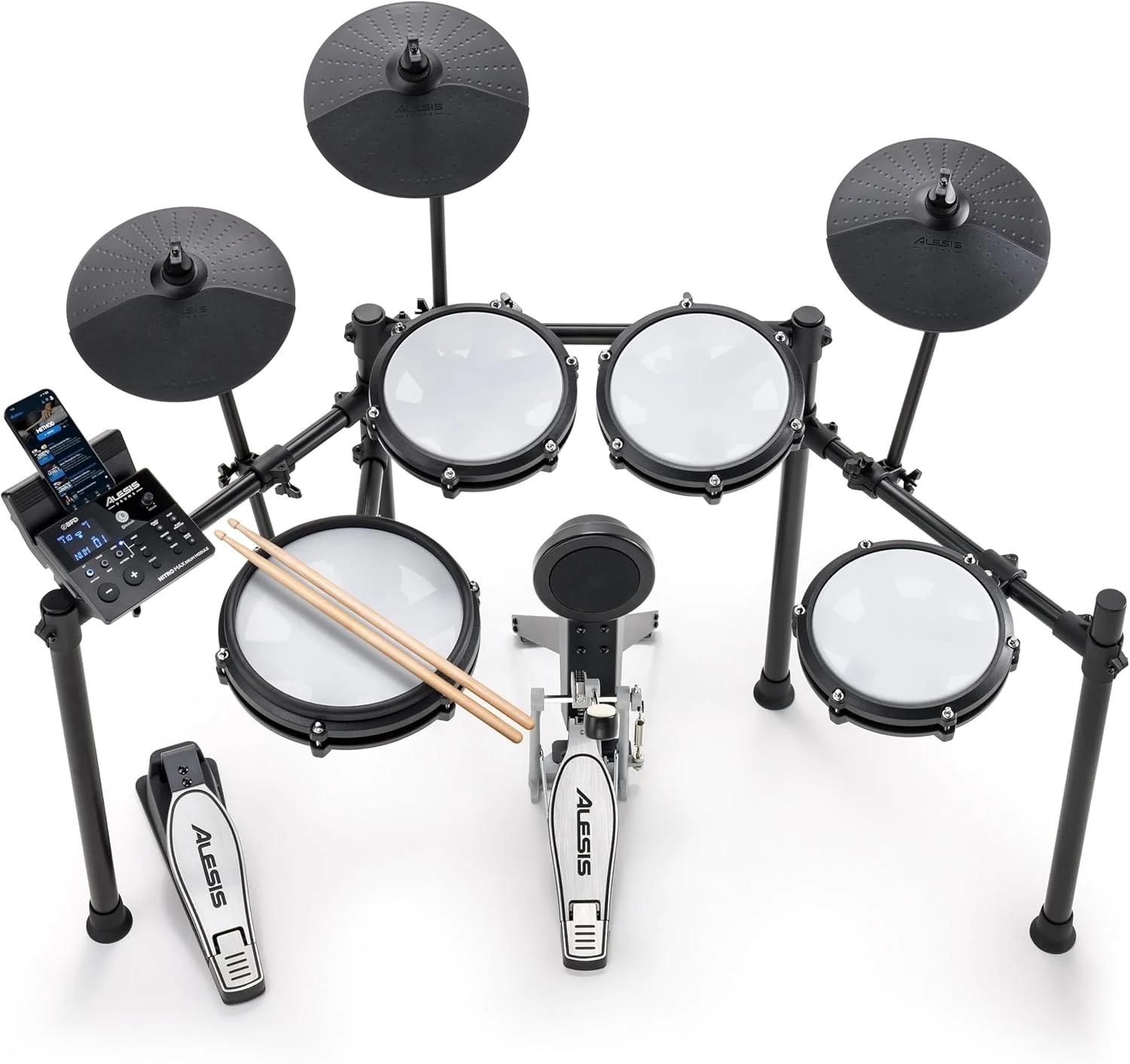 Alesis Nitro Max Kit - Compact Electronic Drum Kit with Silent Mesh Patches, 10