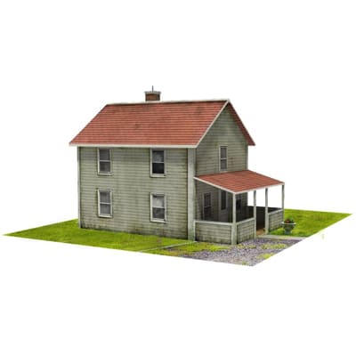 House (red roof, 2 level, with veranda)