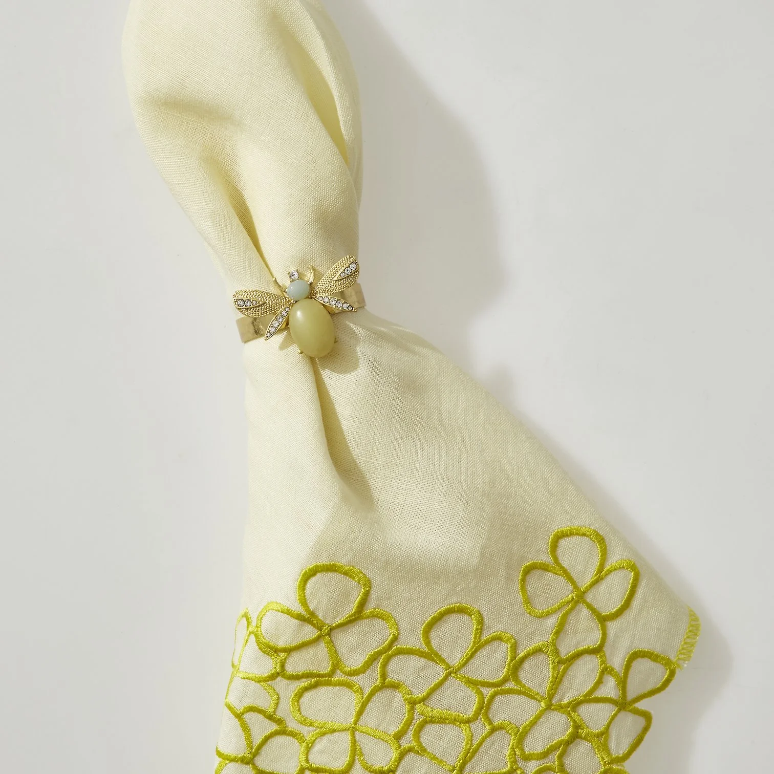 Hydrangea Dinner Napkins, Citrus, Set of 2