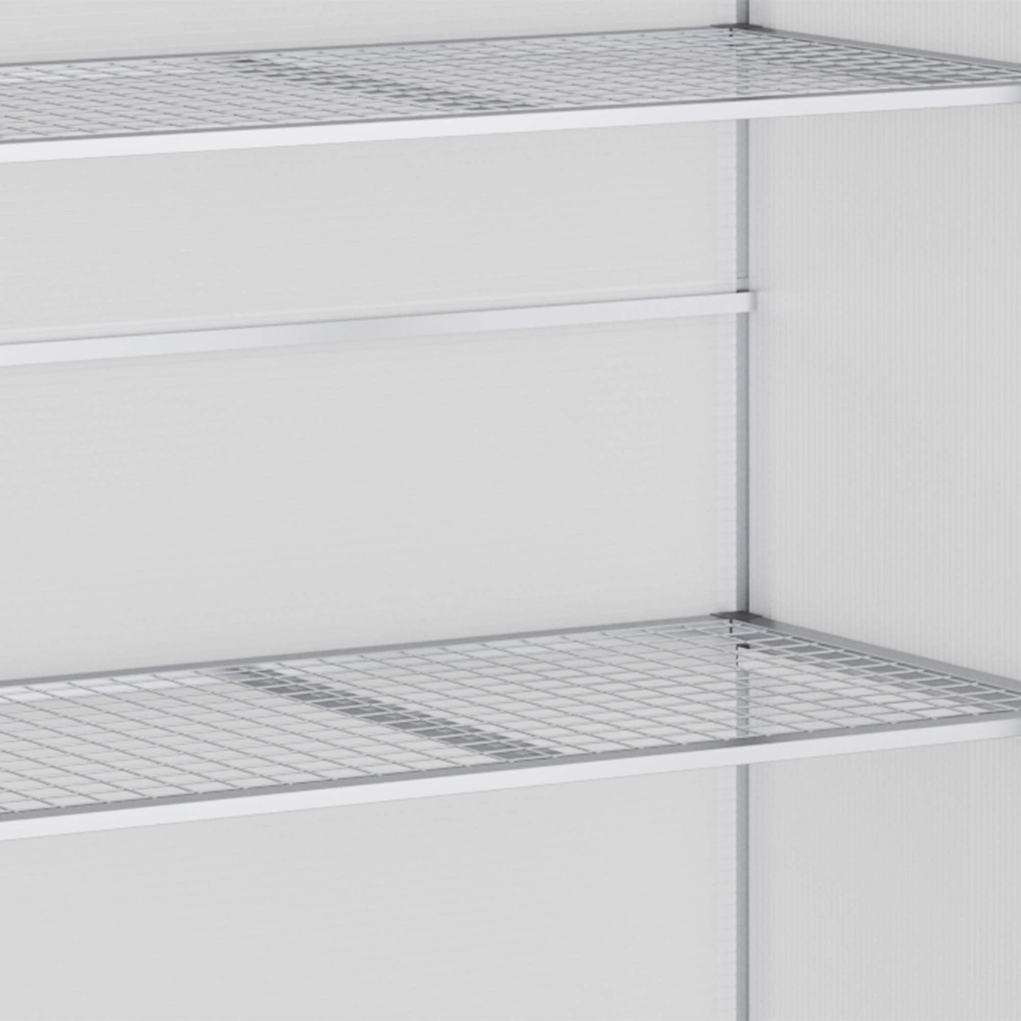 Outsunny serre met funderingsframe, behuizing van polycarbonaat, 2 planken, aluminium frame, 131 x 58 x 139,5 cm