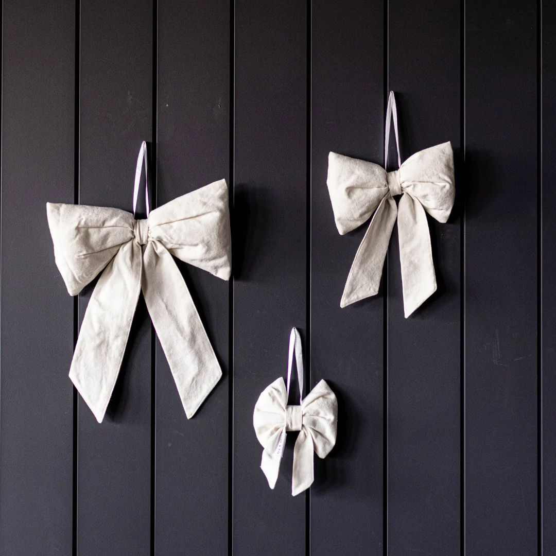 White Canvas Bows