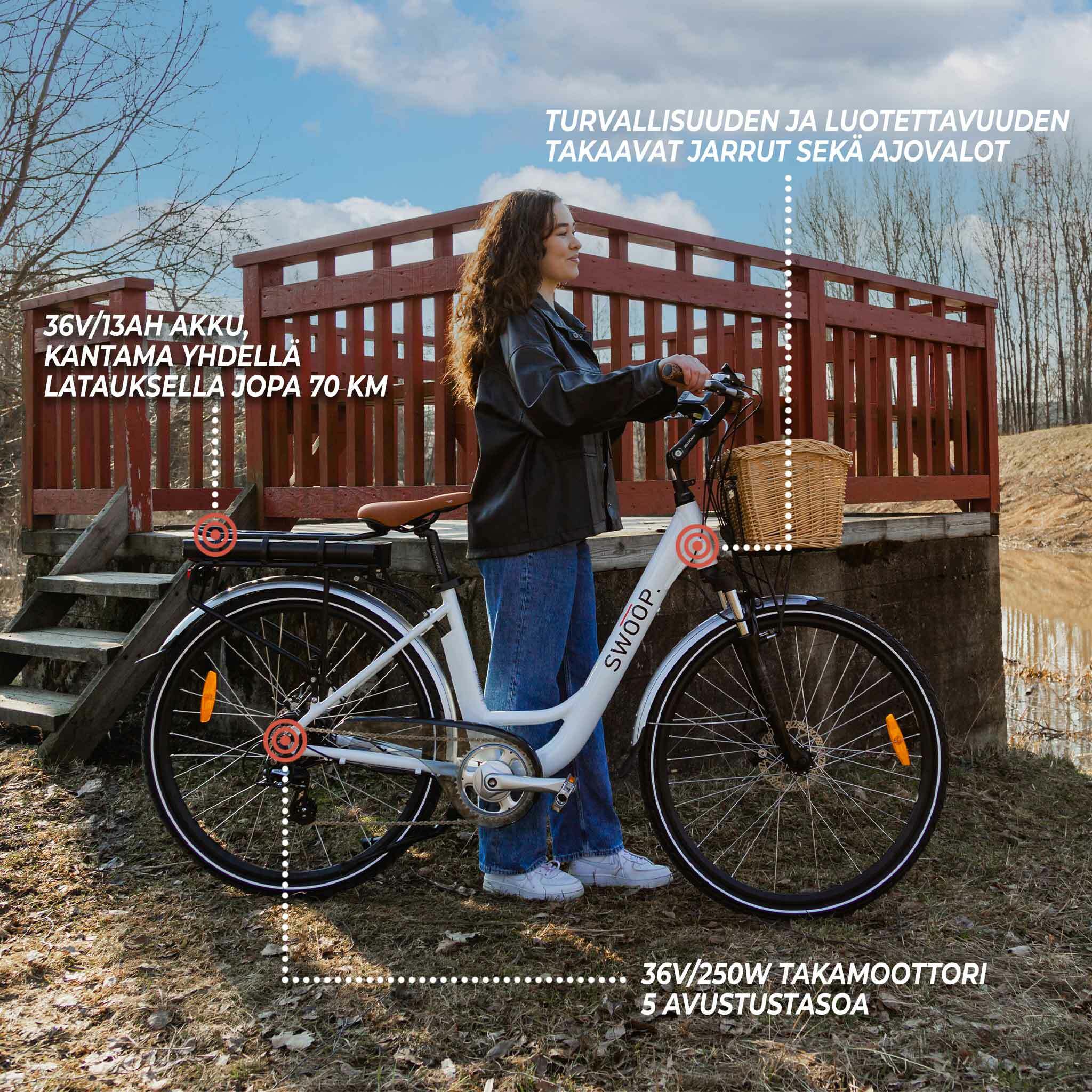 Swoop City elektrische fiets, vrouwen 28