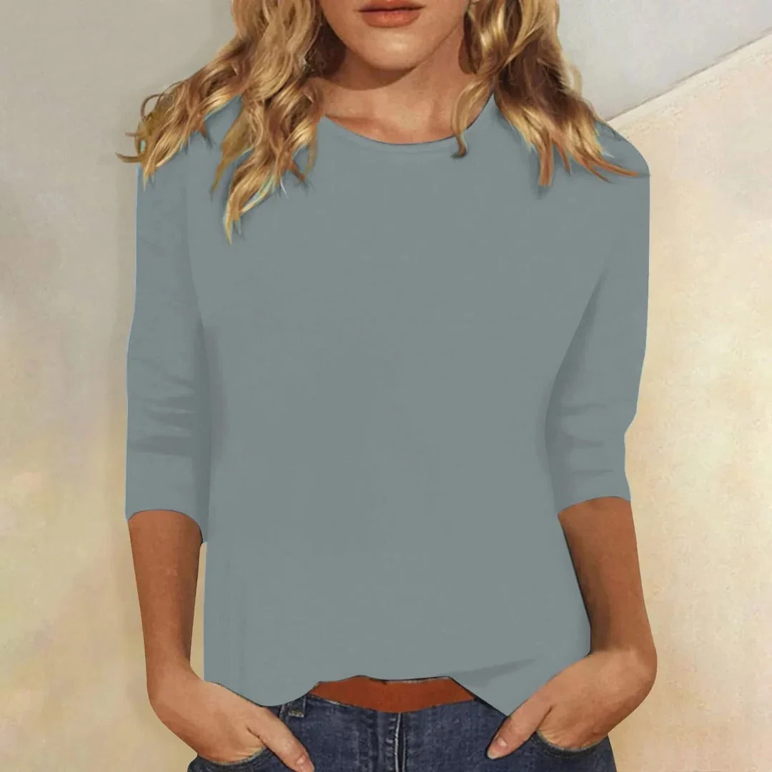 Women��s Casual Crew Neck Top 3/4 Sleeve Everyday Style