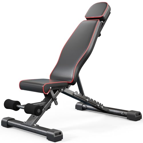 YOLEO Max   Panca per pesi regolabile fino a 399,2 kg, panca pieghevole per pesi con asta a pressione/testa estesa per palestra a casa/allenamento completo del corpo, panca da allenamento a 90 gradi : Sport e tempo libero