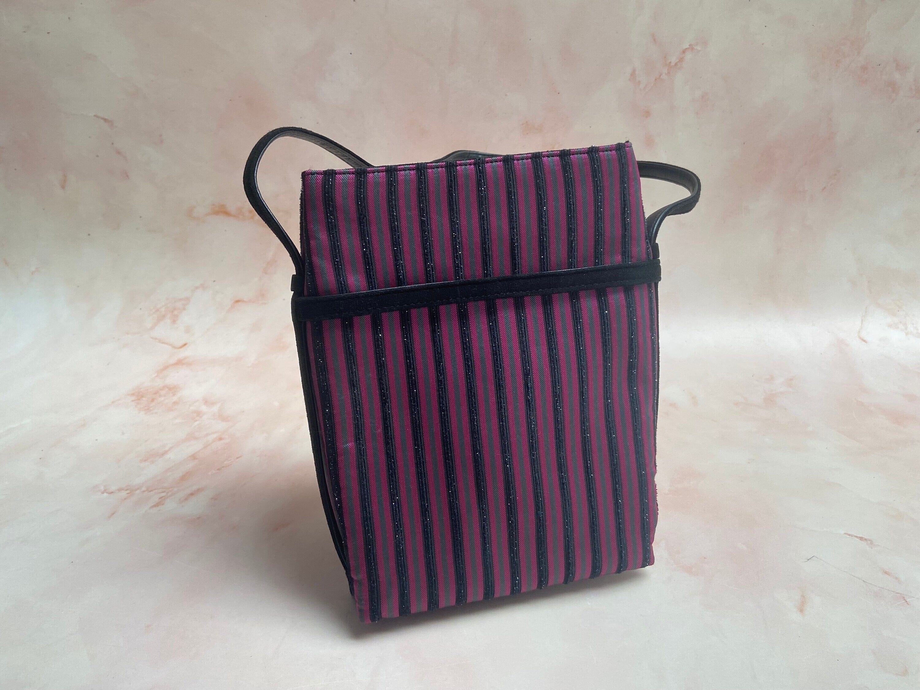 1980s Ballys Shimmer Stripe Hand Bag