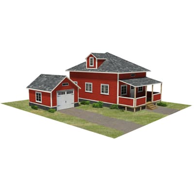 House (red, with garage)