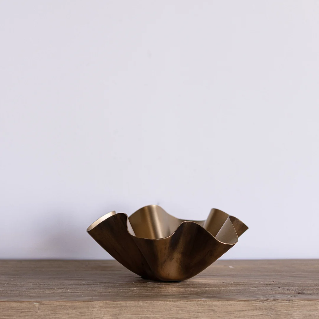 Oversized Aluminum Wavy Bowl