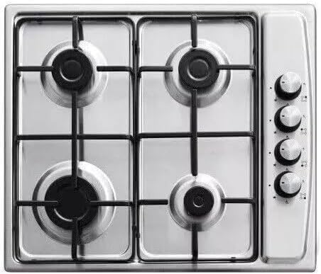 Piano Cottura 4 Fuochi 60 cm Da Incasso Inox Acciaio Liscio
