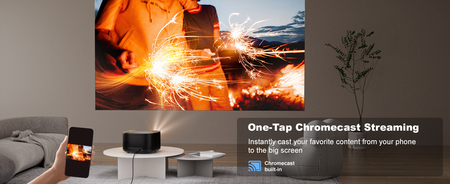 Projector ONO5Pro_Wireless Projector Chromecast Built-in