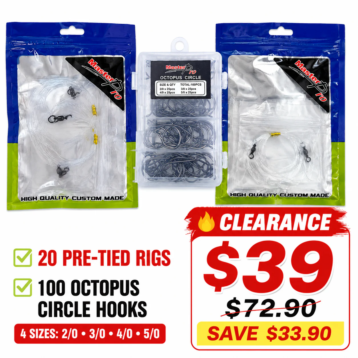 🎣 MASTERPRO PATERNOSTER RIG & OCTOPUS CIRCLE HOOK CLEARANCE KIT LIMITED STOCK CLEARANCE