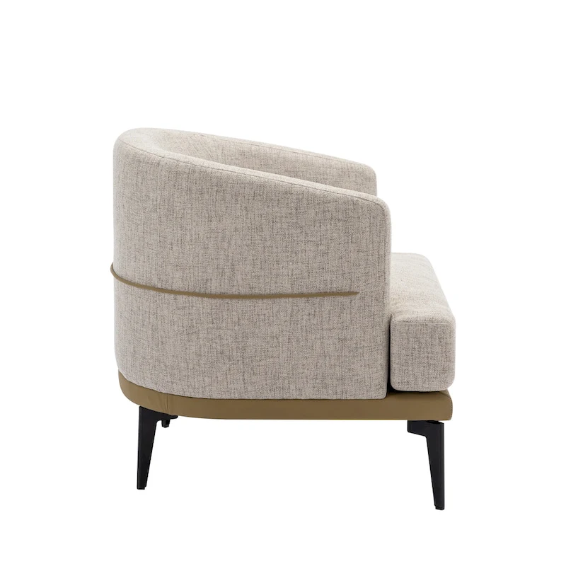 Modern Two-tone Barrel Fabric Chair