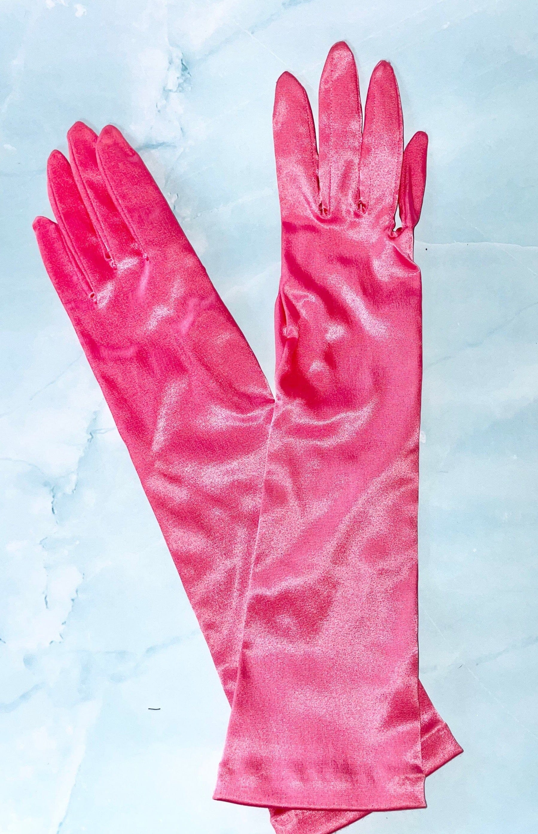 1950s Barbie Pink Bracelet Length Evening Gloves