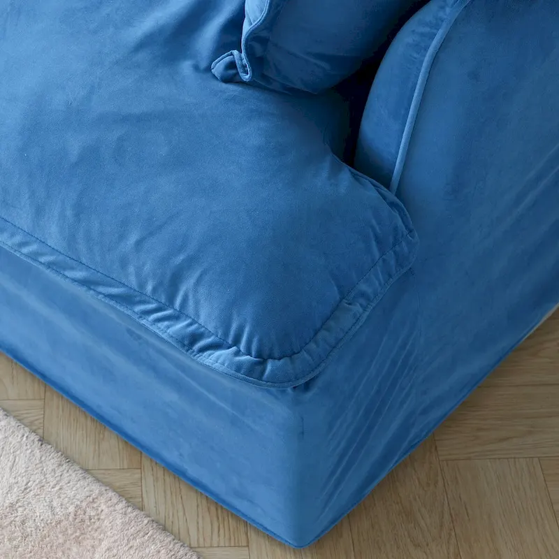 Modular Sectional Sofa Couches, 82.66 Velvet Loveseat Sofa with Ottoman