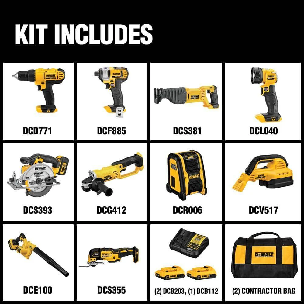 20V MAX 10-Tool Combo Kit DCK1020D2 with Batteries & Charger