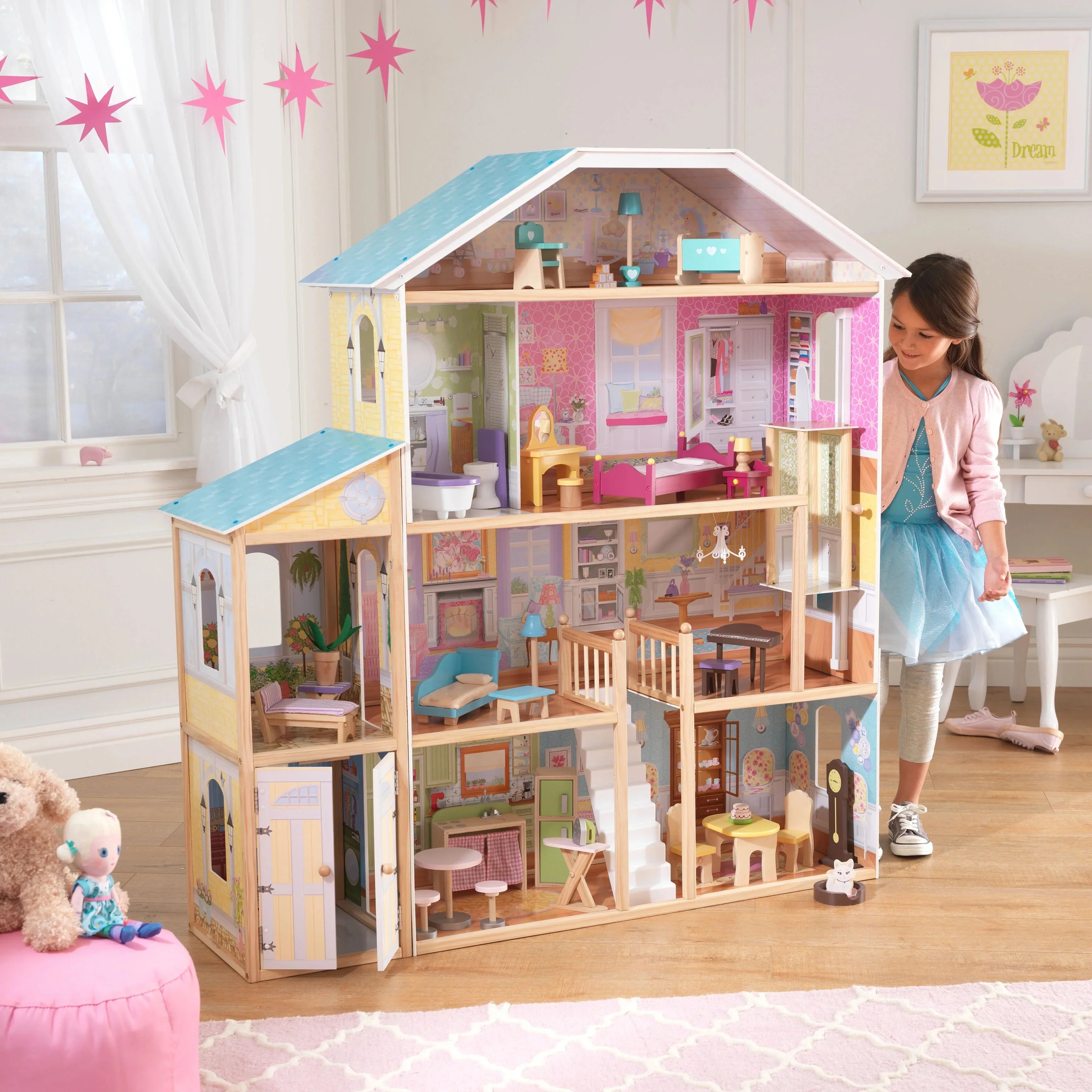KidKraft Majestic Mansion fából készült babaház 34 tartozékkal