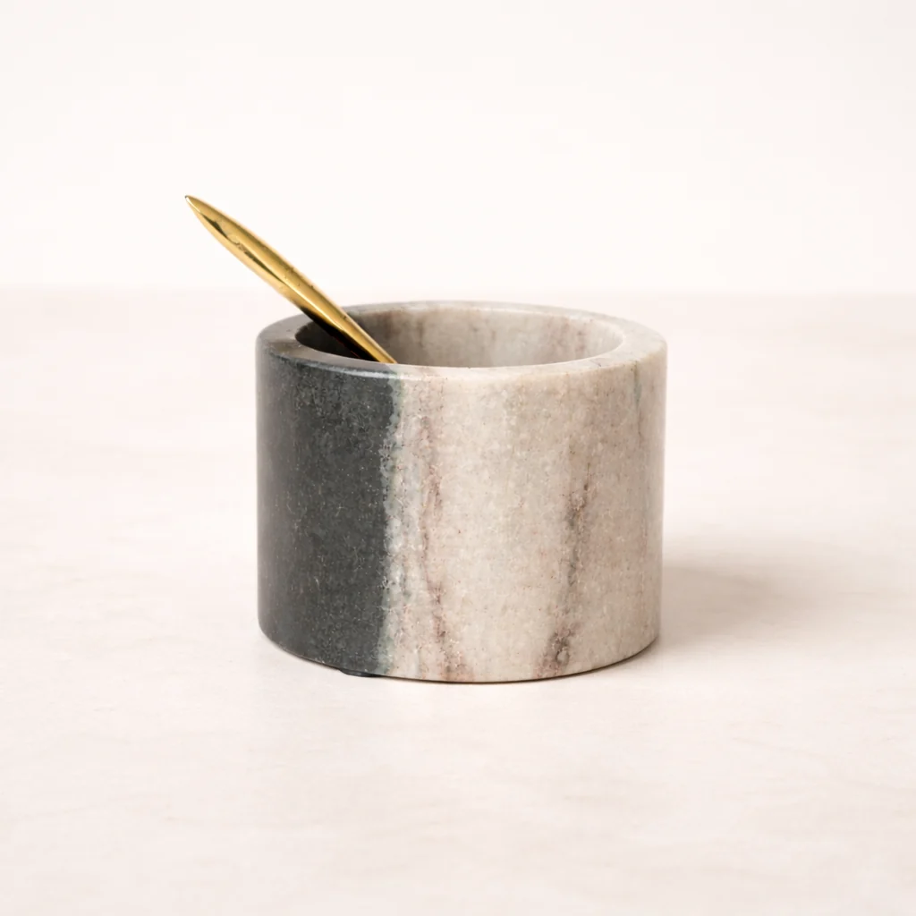 Two-Toned Marble Salt Cellar Set