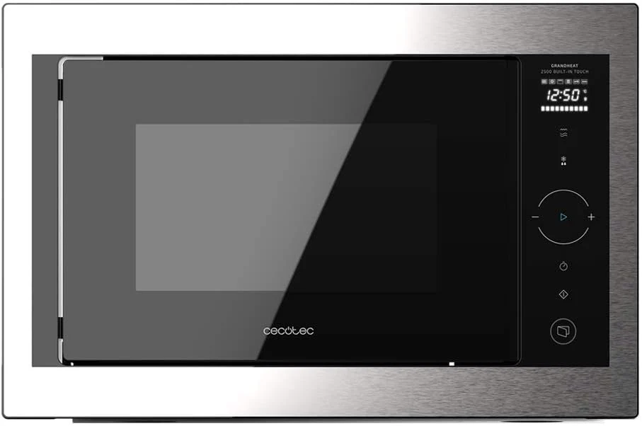 Cecotec GrandHeat 2590 Built-In Black Digital Built-in Microwave, 900 W, Built-in, 25 Liters, Touch, Grill 1000 W, 8 Preset Functions, Timer