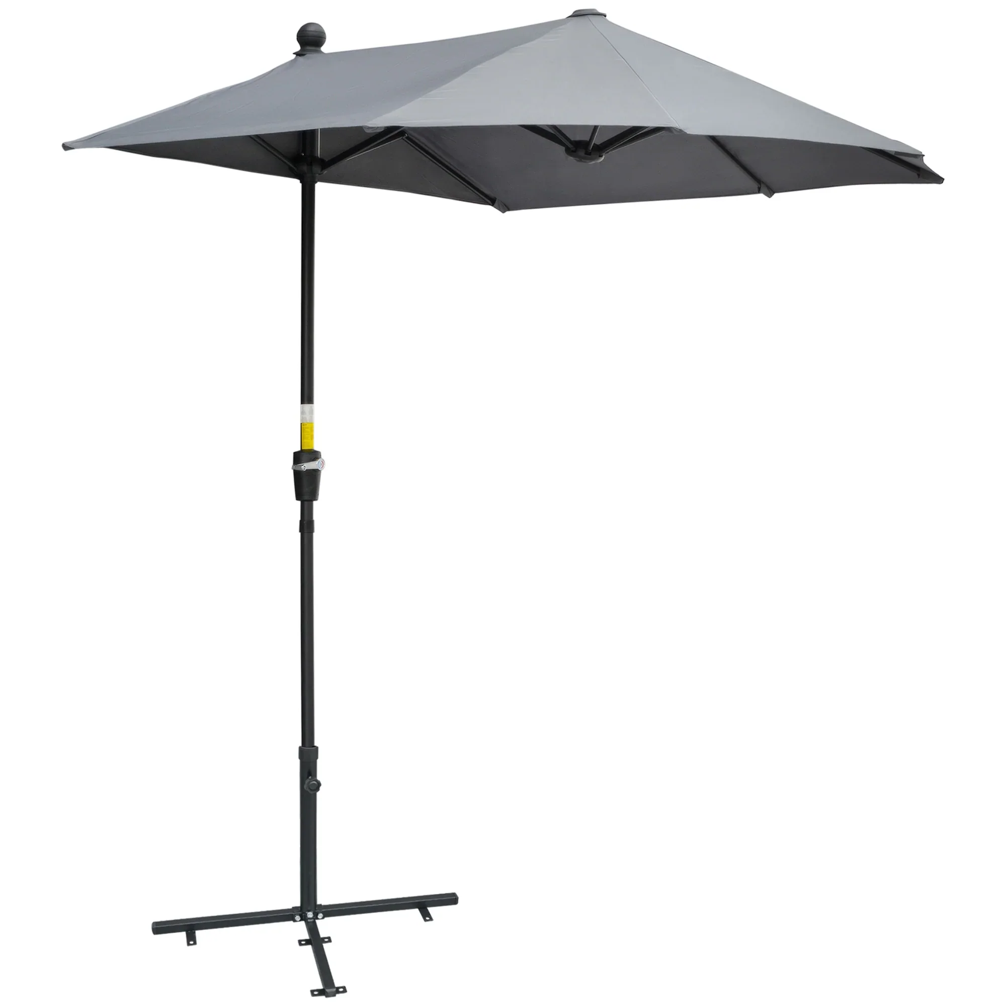 Outsunny Halfronde Parasol met Handslinger Ventilatie