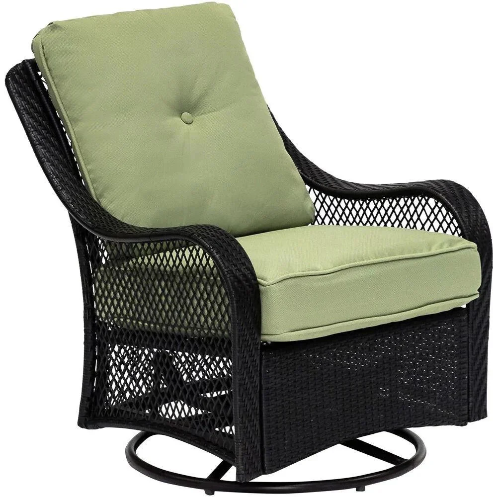 2025 5-piece steel patio fire pit seating set with navy blue cushions, swivel gliders and square fire pit table