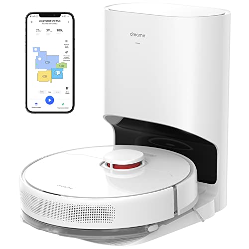 dreame D10 Plus Robot Aspirapolvere Lavapavimenti con Svuotamento Automatico Polvere, Navigazione LiDAR Rilevamento Ostacoli, Aspirazione 4000Pa Tappeti Peli Animali, Autonomia 170min, WiFi/Alexa/APP : Casa e cucina