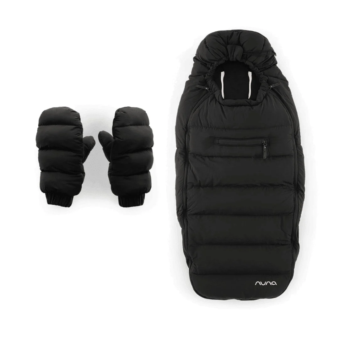 2025 Nuna Set Invernale Premium: Sacco Nanna & Guanti | Fodera Interna in Cashmere & Idrorepellente | Compatibile con tutti i passeggini Nuna