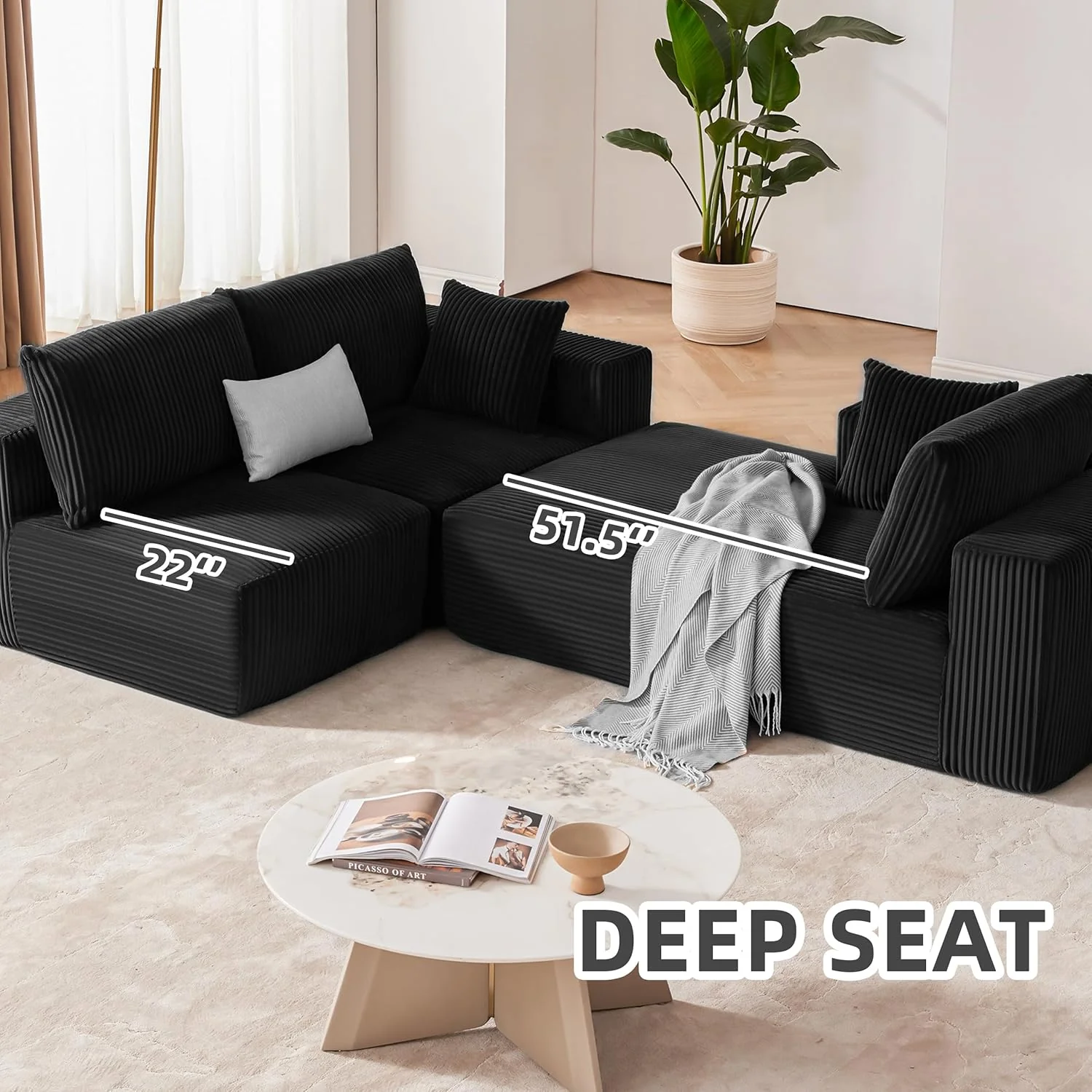 108 Modular Sectional Sofa Cloud Sectional Couch Modern Modular L-Shape Sofa Couch