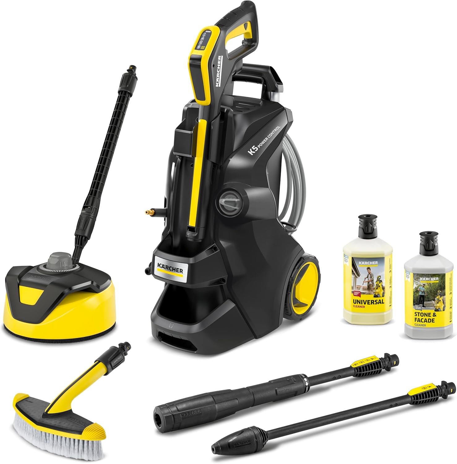 Kärcher Hochdruckreiniger K 5 Power Control Flex Home & Brush Anniversary Edition, max. 145 bar, 500 l/h Fördermenge, Hochdruckschlauch und -Pistole, Dreckfräser, Strahlrohr, Home & Brush Kit