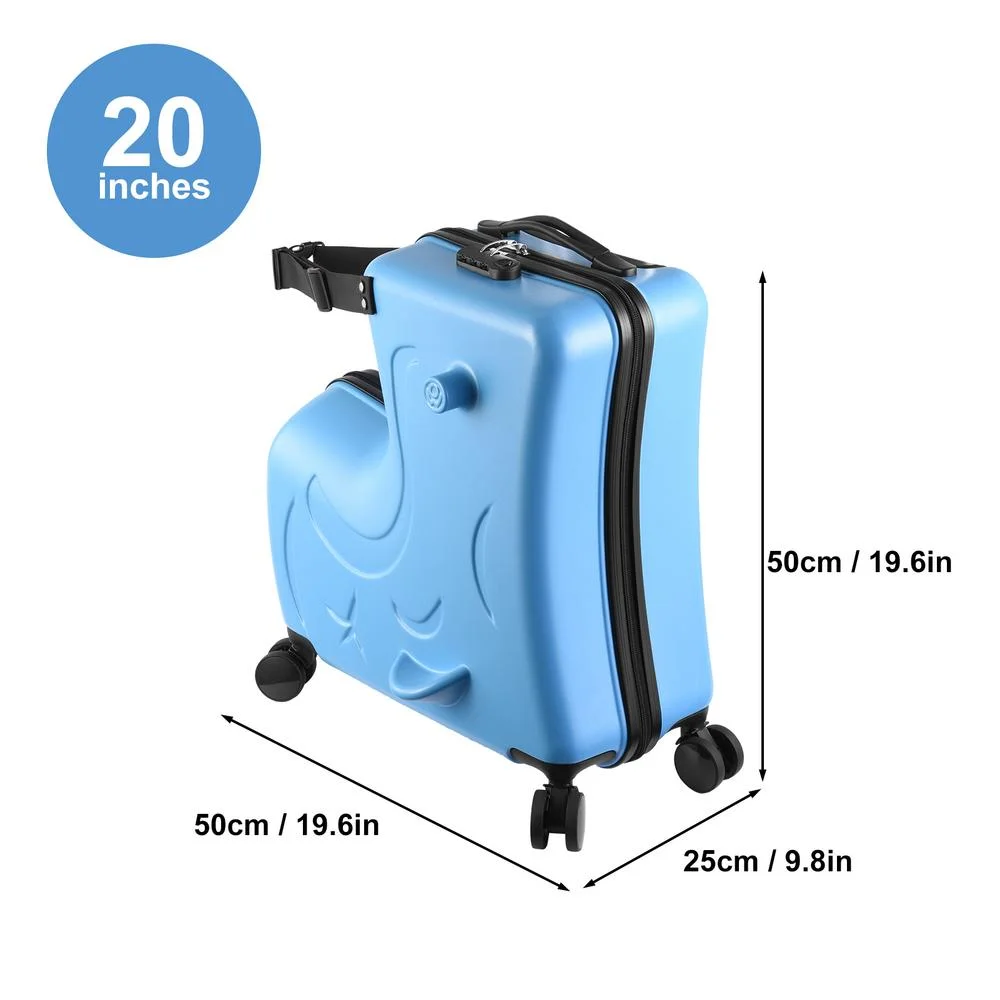 VAHIGCY Kids Luggage, Kids Ride-on Luggage with Spinner Wheels Suitcase, Kid's Ride-On Suitcase Help Your Child Relax, Carry On Trolley Luggage with Password Lock, 20"