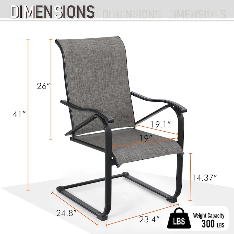 7/8-Piece Patio Dining Set including 60x38 Slatted Metal Table with 1.56 Umbrella Hole and 6 Spring Motion Chairs