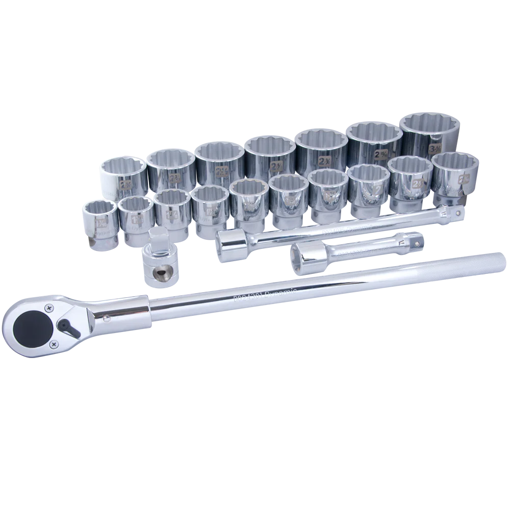 Dynamic D027001  ~  1 Inch Drive 21 Pc Chrome Socket Set