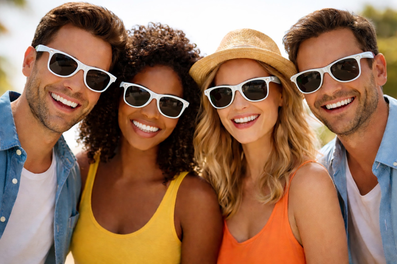 White Sunglasses | Iconic 80's Style | ADULT SIZE 1058D