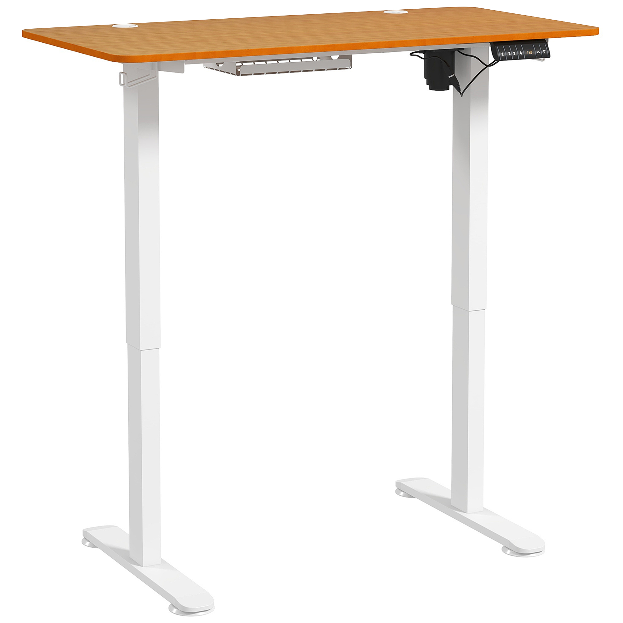 Vinsetto Zit-sta Bureau, in hoogte verstelbaar, 120x60x72-116cm, Natuur/Wit