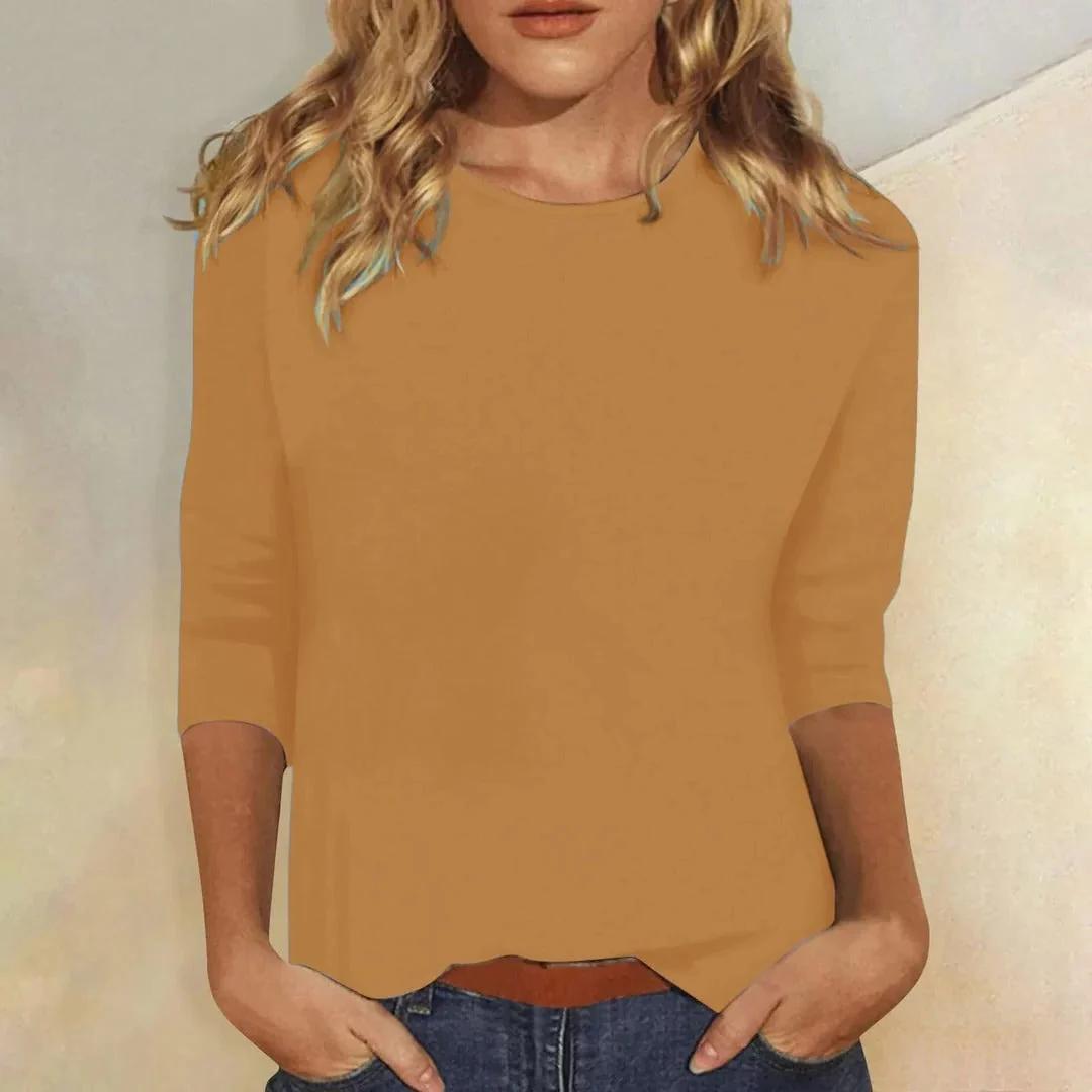 Women��s Casual Crew Neck Top 3/4 Sleeve Everyday Style