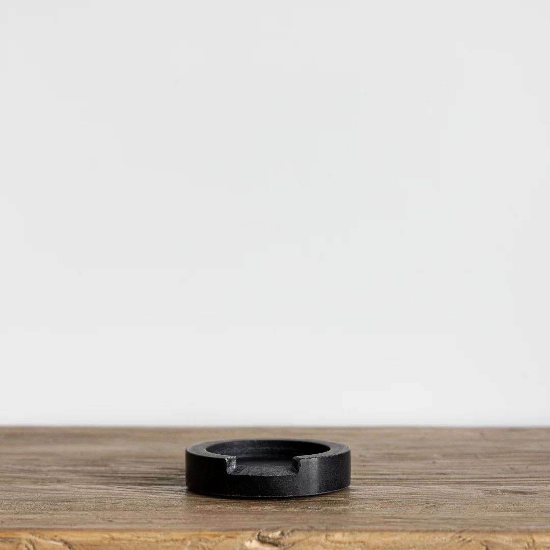 Charcoal Marble Round Spoon Rest