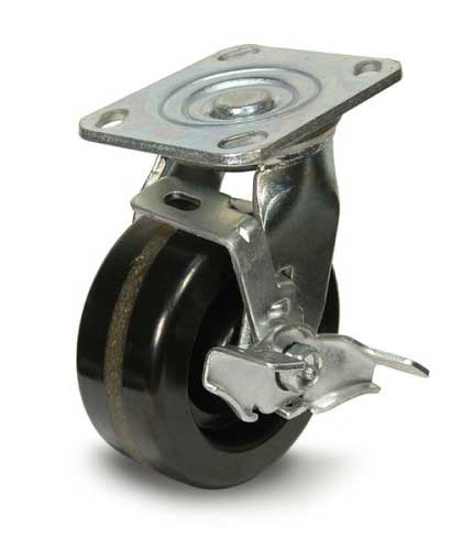 Tuff Grade TGC-50802-S  ~  Caster 8X2 Phenolic Swivel With Top Locking Brake 900 Lb Cap