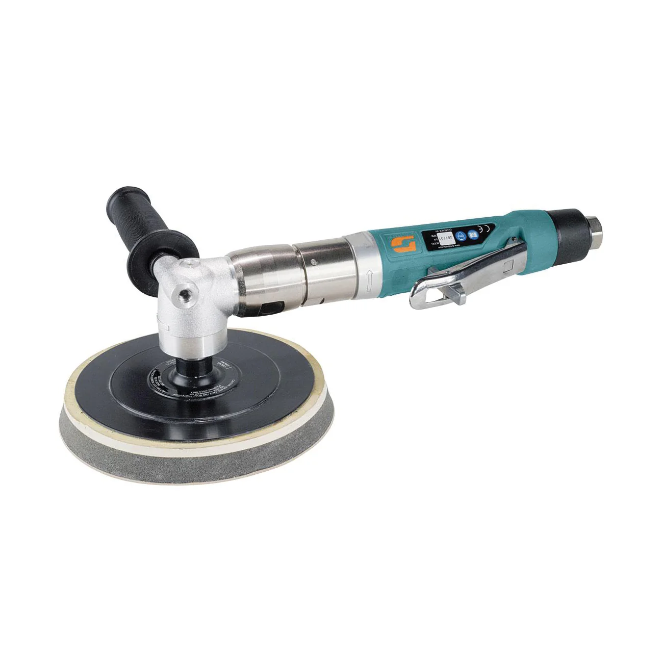 Dynabrade 51397  ~  6 Inch - 8 Inch Diameter Right Angle Two-Hand Rotary Buffer 1 Hp 4500 Rpm Rear Exhaust M14 X 2 Spindle Thread