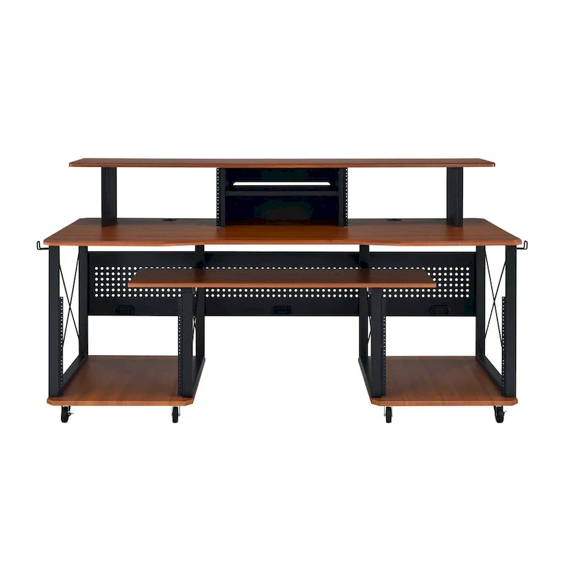 Rectangular Music Desk with 8 Wheels and 1 Keyboard Tray