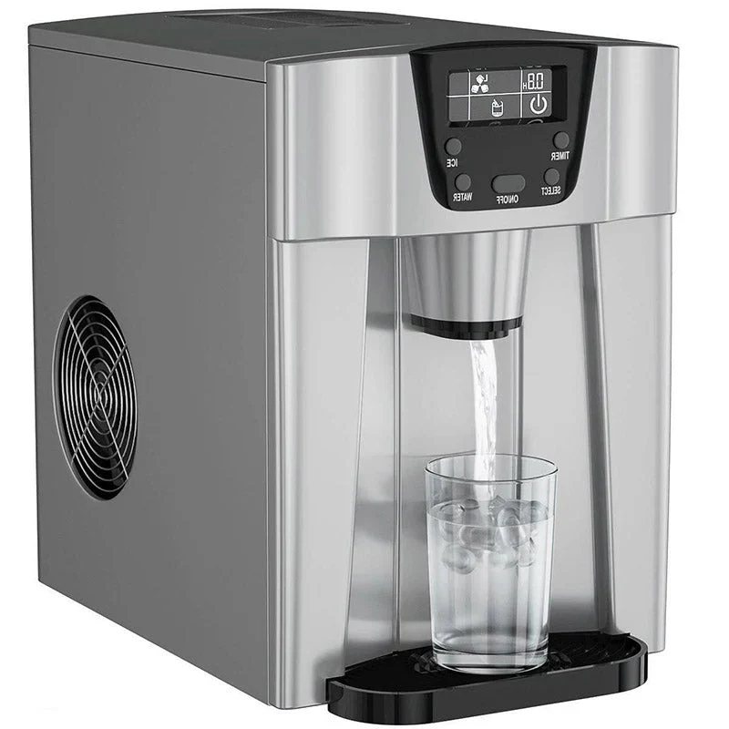 2 in 1 Ice Maker Water Dispenser Countertop 36lbs/24H LCD Display Portable New – Black