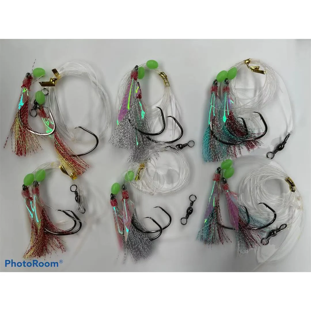 3 Colour 8/0 Chemically Sharpened Reef Catcher Flash Reef Rig Fishing Tackle/ 6pcs