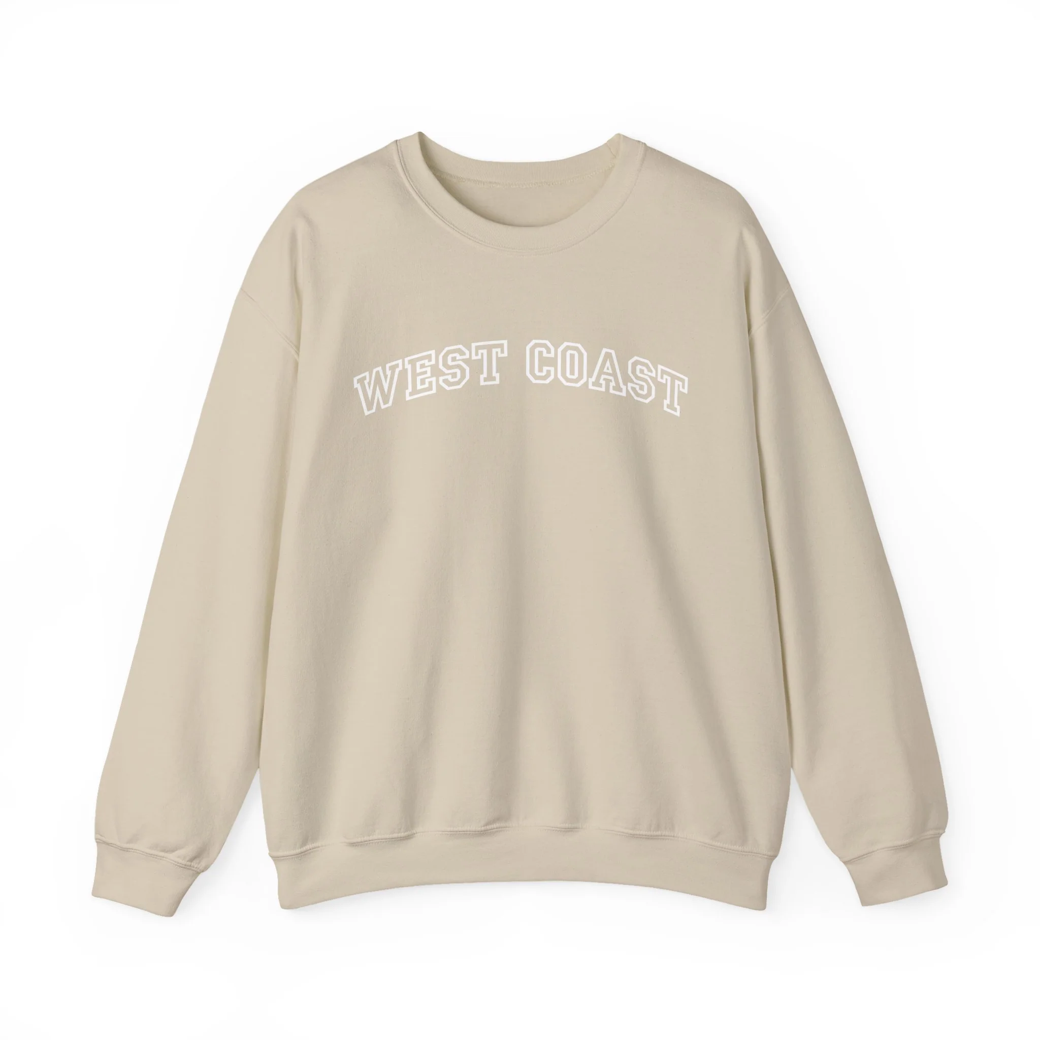 West Coast Crewneck Sweatshirt - Classic Arched Text Pullover