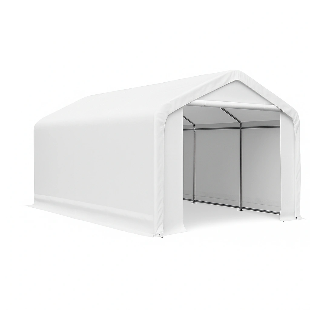 Garagetelt udendrs hvidt stl/PVC opbevaring 600x300x270 cm
