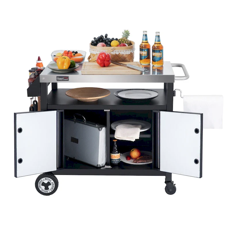 Royal Gourmet Movable Kitchen Cart Grill Prep Table with Storage