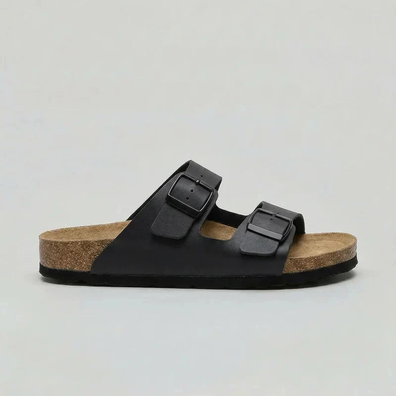 Unisex Double-Strap Sandals Adjustable Buckle Design