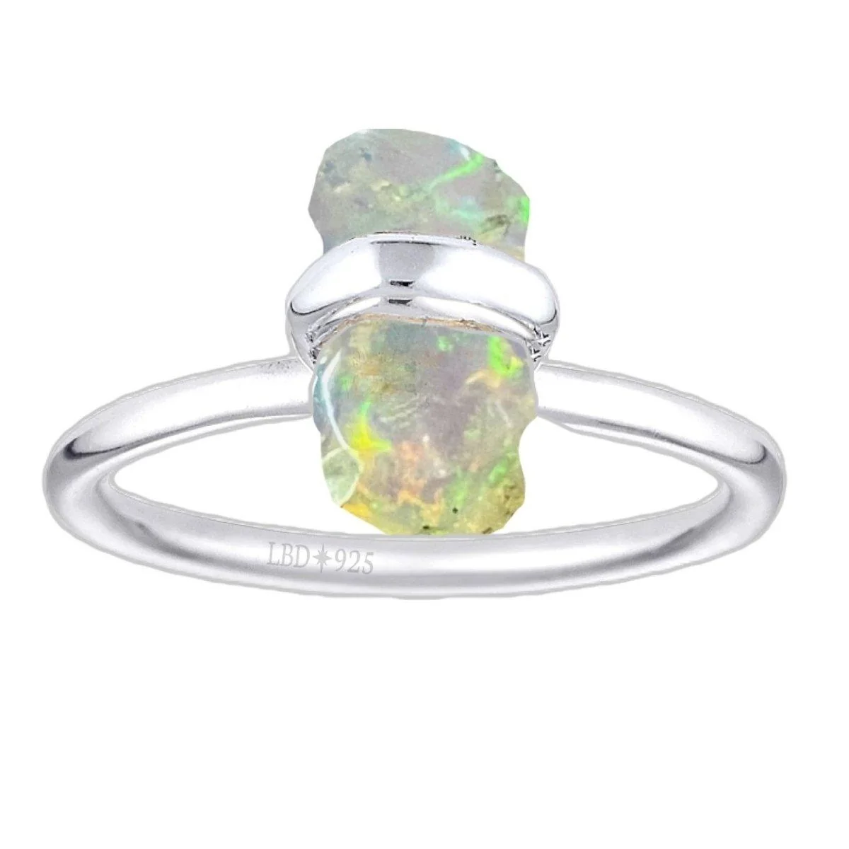 Bewildering Wrapped Raw Opal Ring -L.B.D