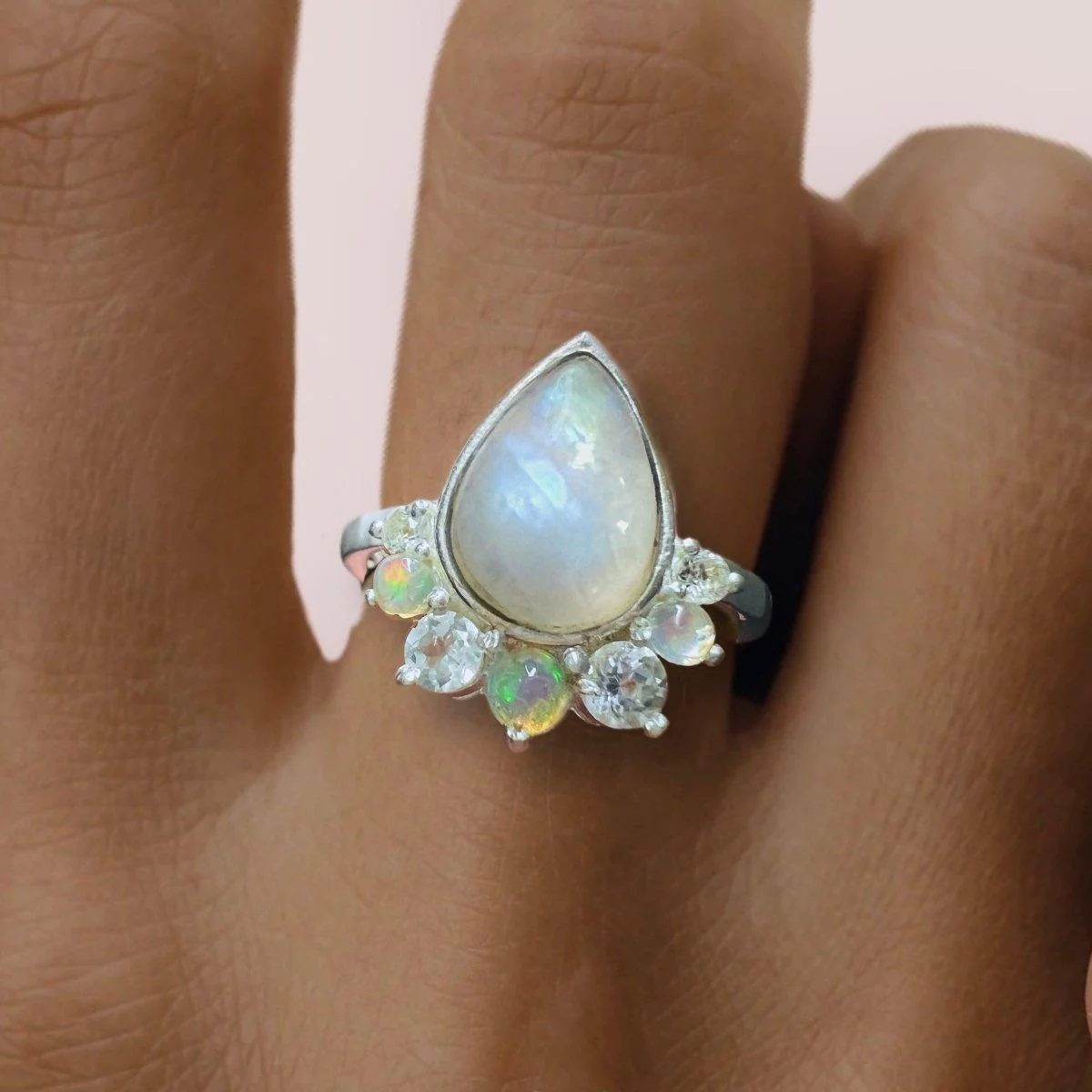 Laihas Premium Ballerina Topaz, Opal and Moonstone Ring