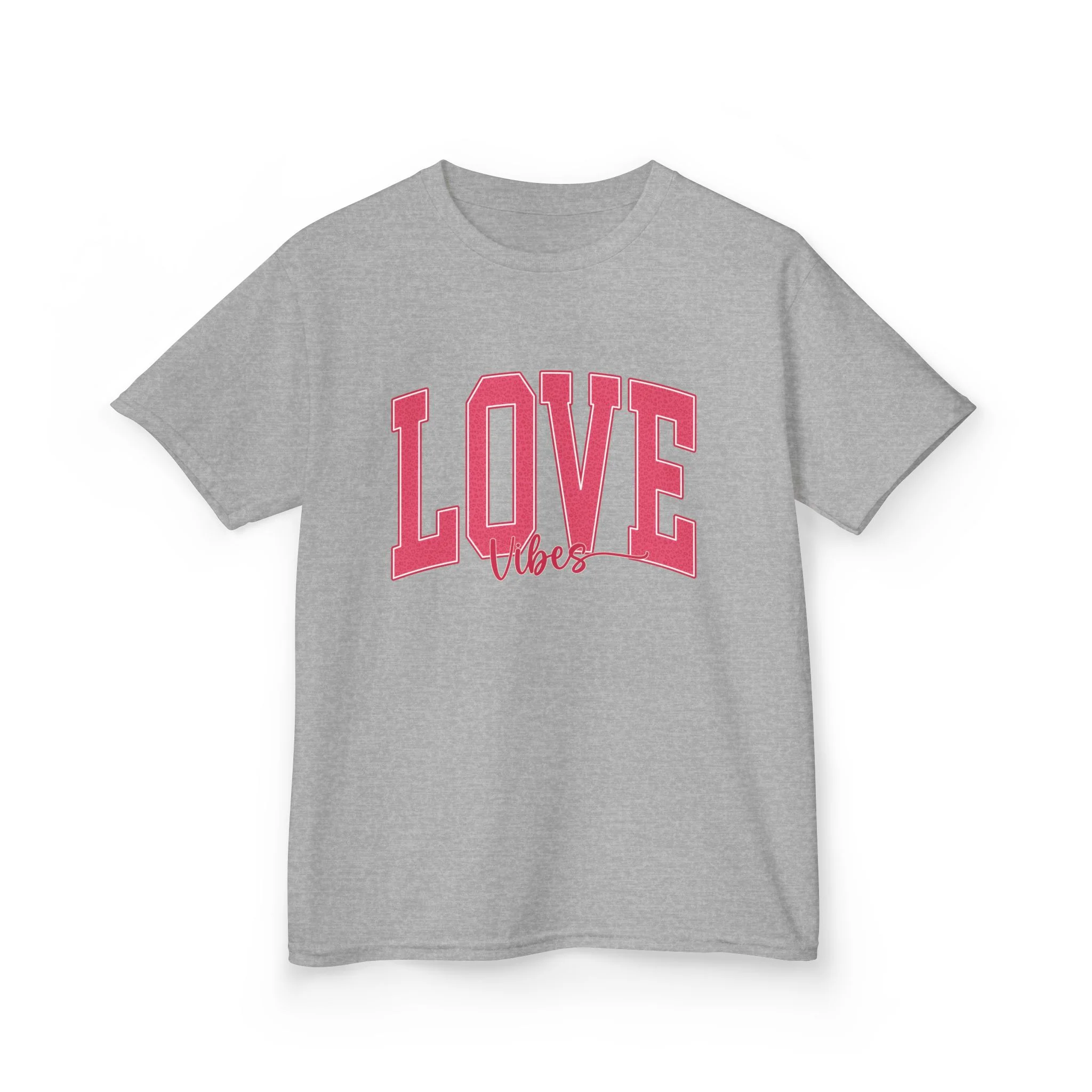 Love Vibes Kids Tee | Pink Arch Lettering